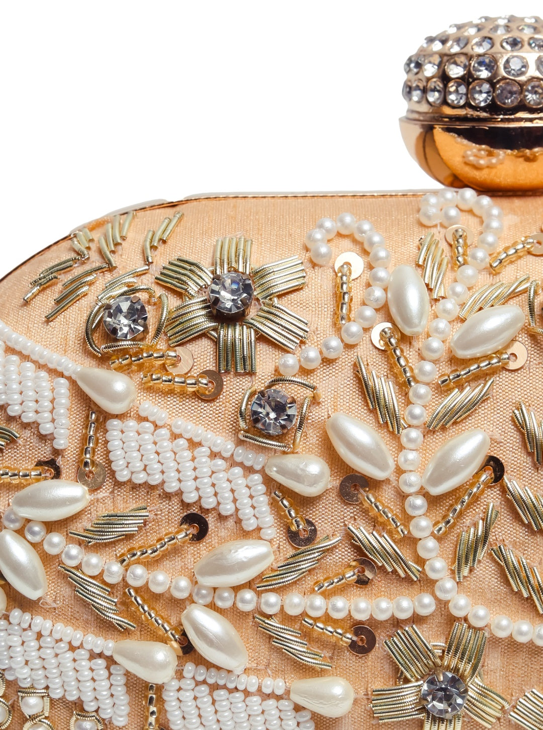 Elizah Gold Zardozi Hand Embroidered Clutch