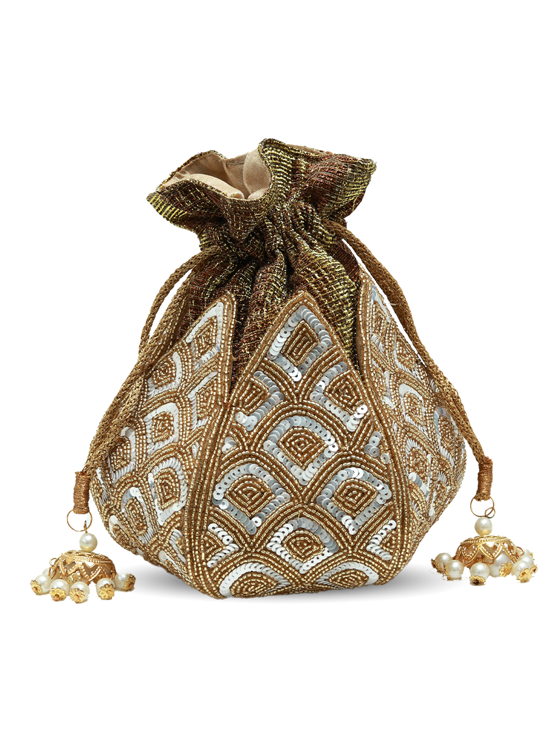 Yana Lotus Potli with Pearl handle