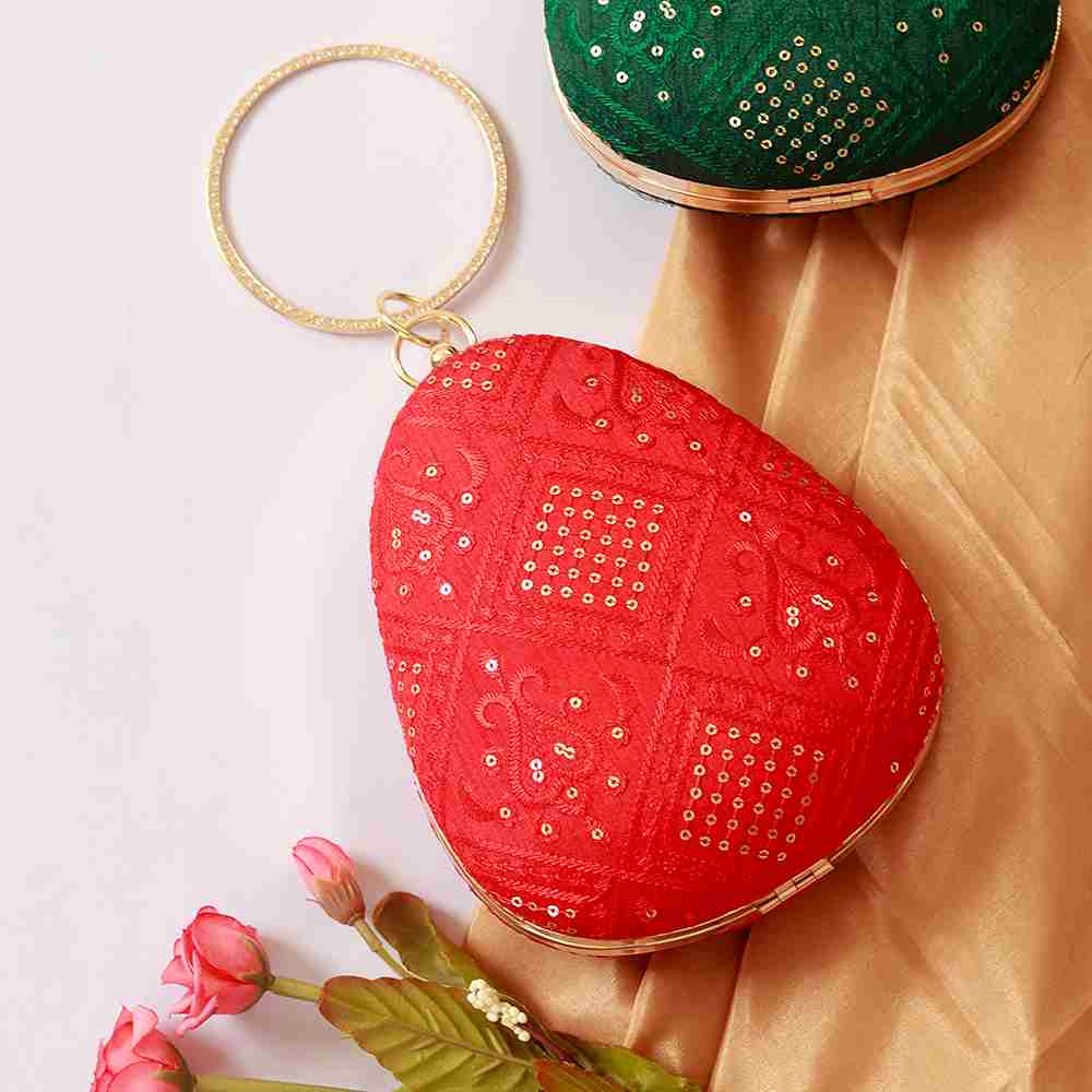 Delight Almond Shape Embroidered Clutch