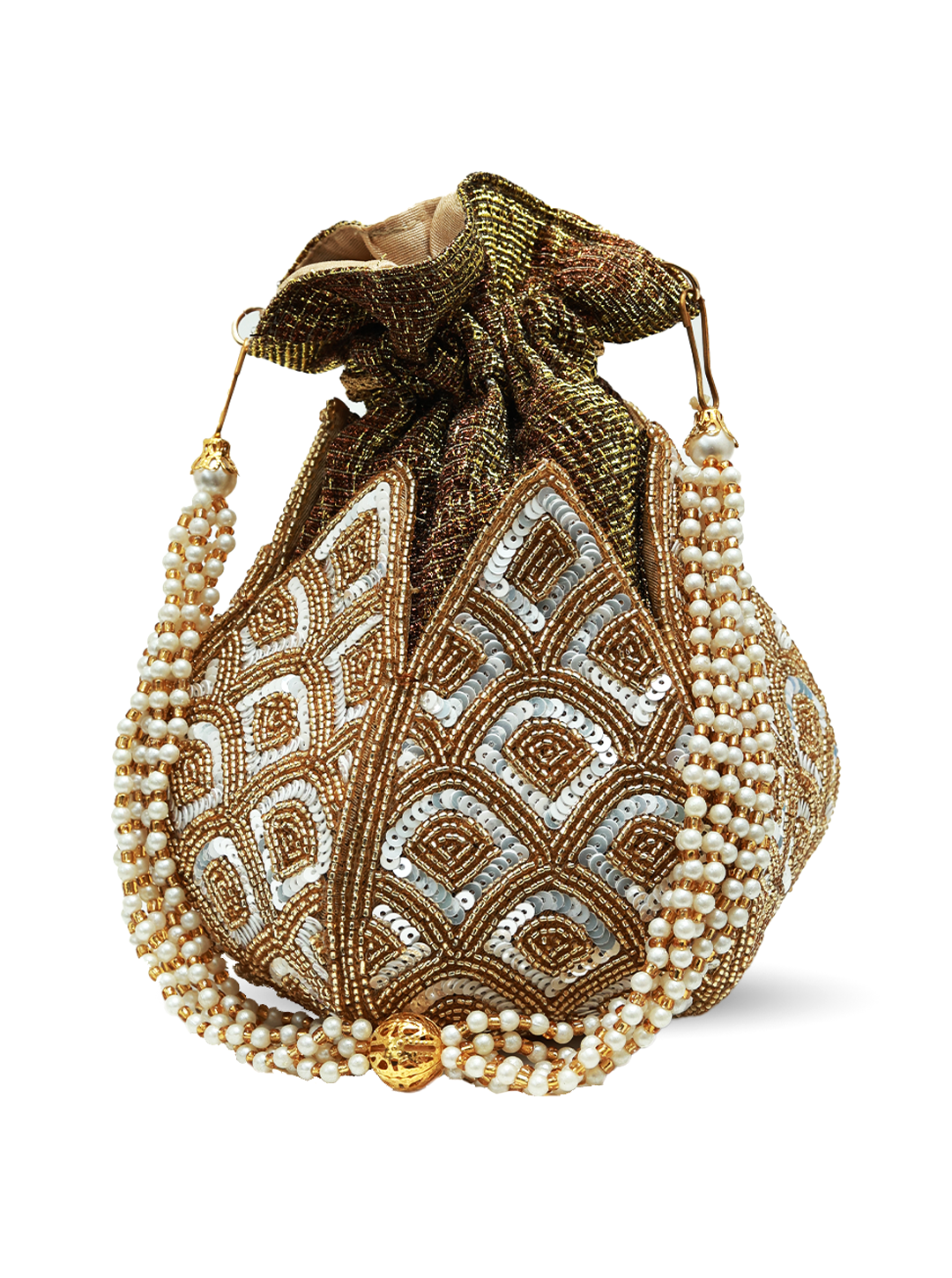 Yana Lotus Potli with Pearl handle