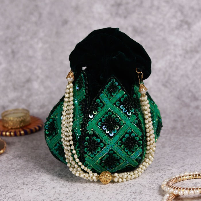 Ehsaas Hand Embroidered Lotus Potli