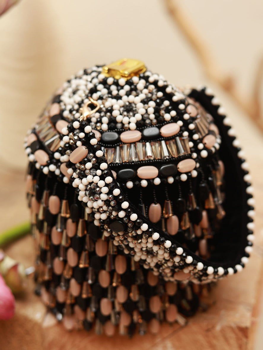 Bella Round Embellished Bag with Handle