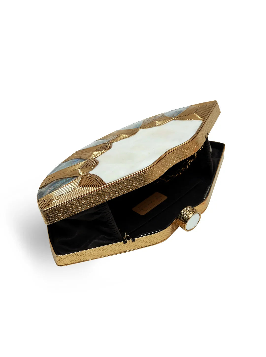 Zuri Mother of Pearl Brass Clutch
