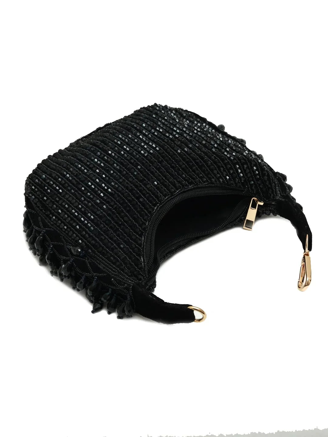 Sera Black Drop Pearls Bucket Bag