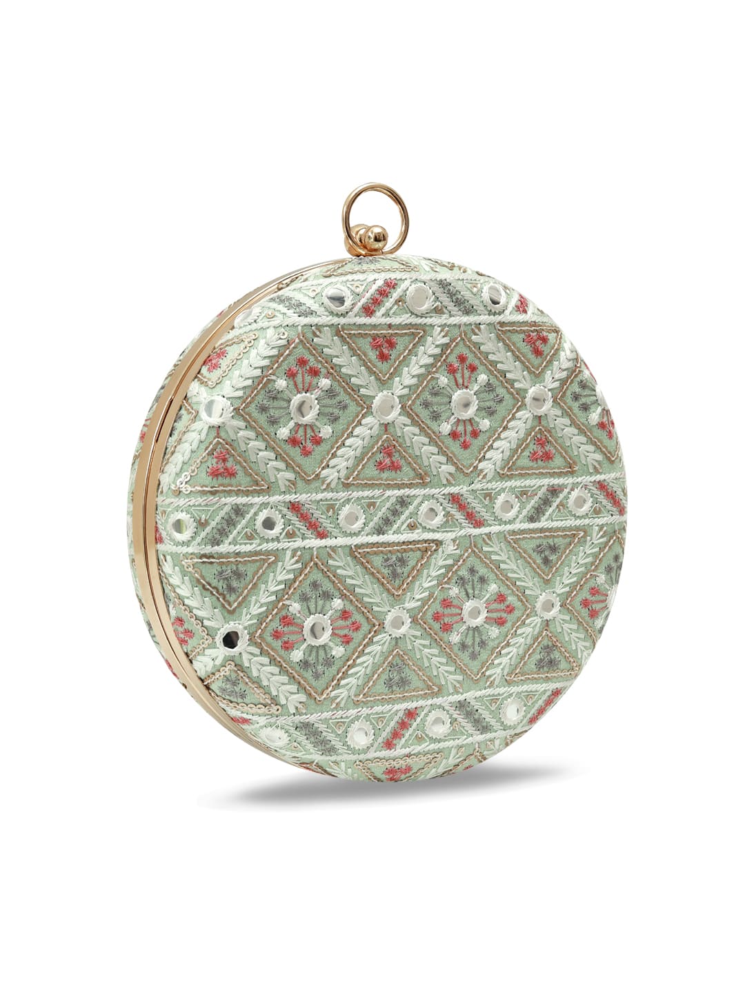 Ariba Green Round Clutch