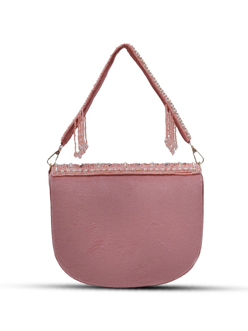 Kavya Pink Flap Over Bag with Handle