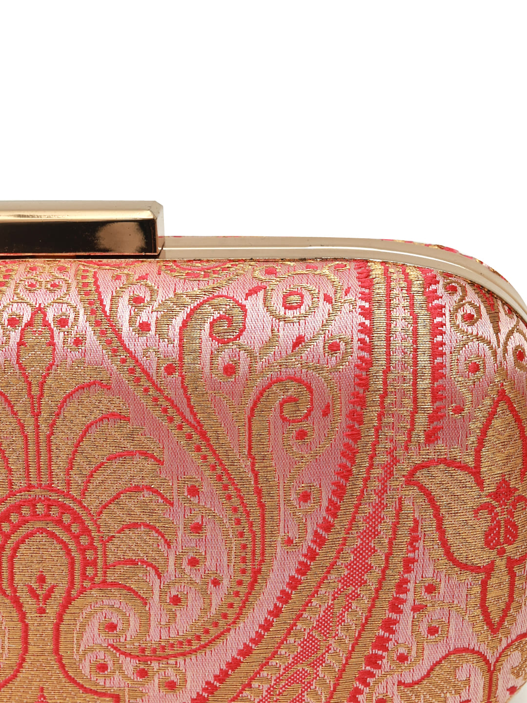 Elora Banarasi Pink Long Clutch