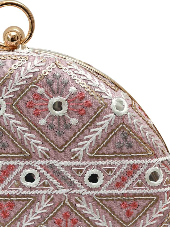 Ariba Pink Round Clutch