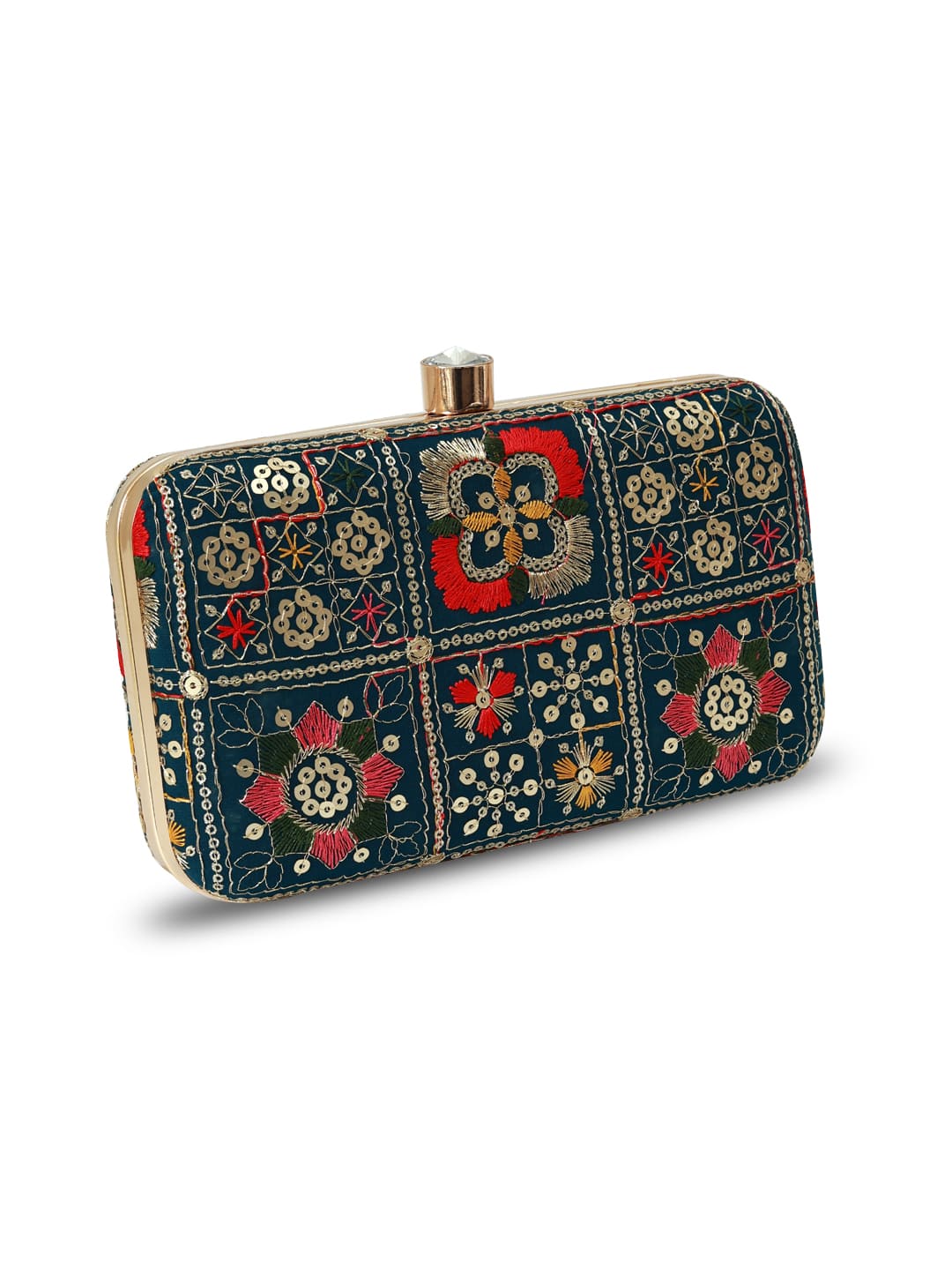 Elora Green Box Clutch