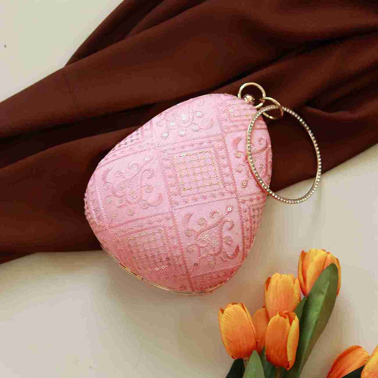 Delight Almond Shape Embroidered Clutch