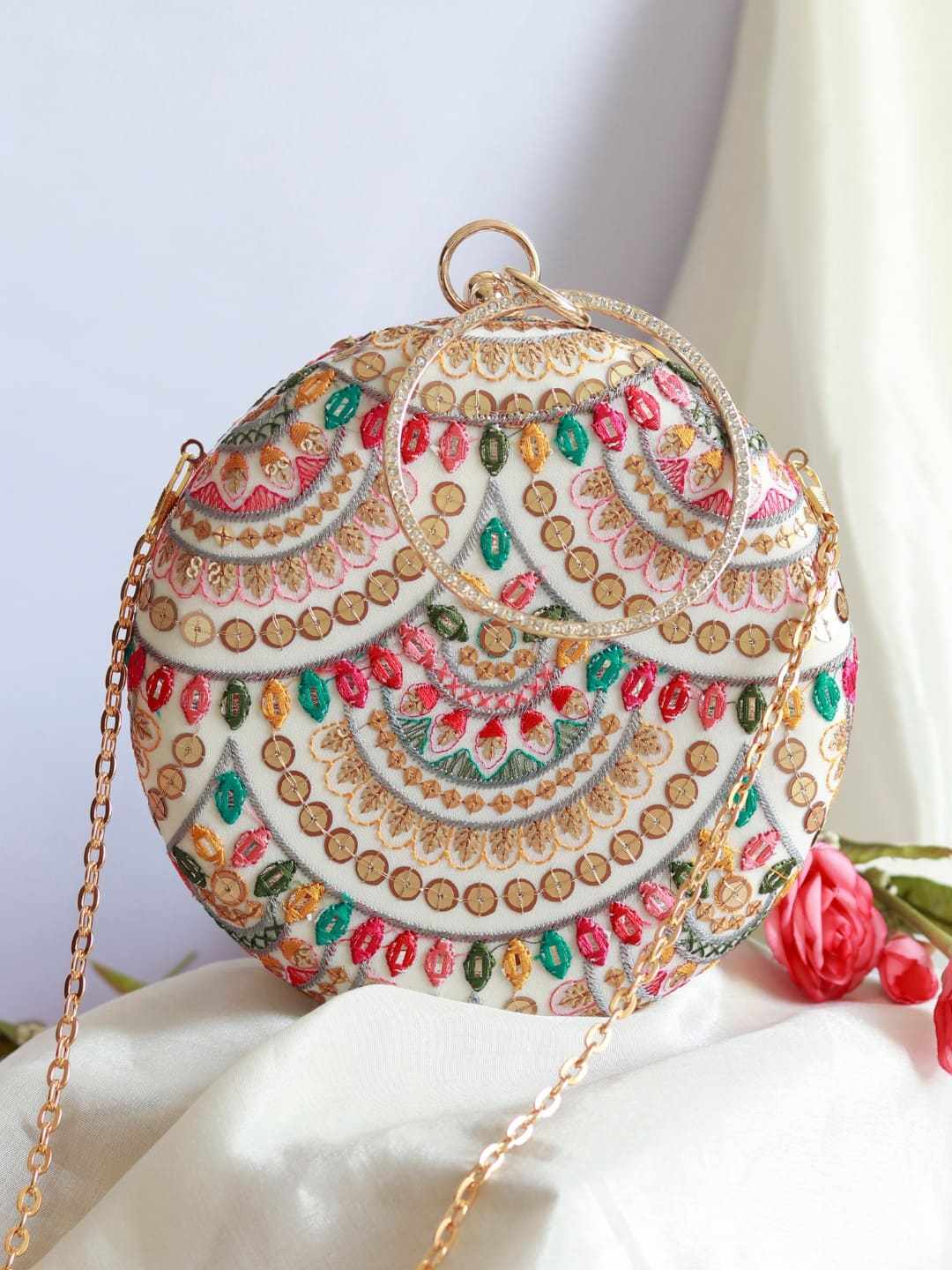 Jashn Multicolour Embroidered Clutch