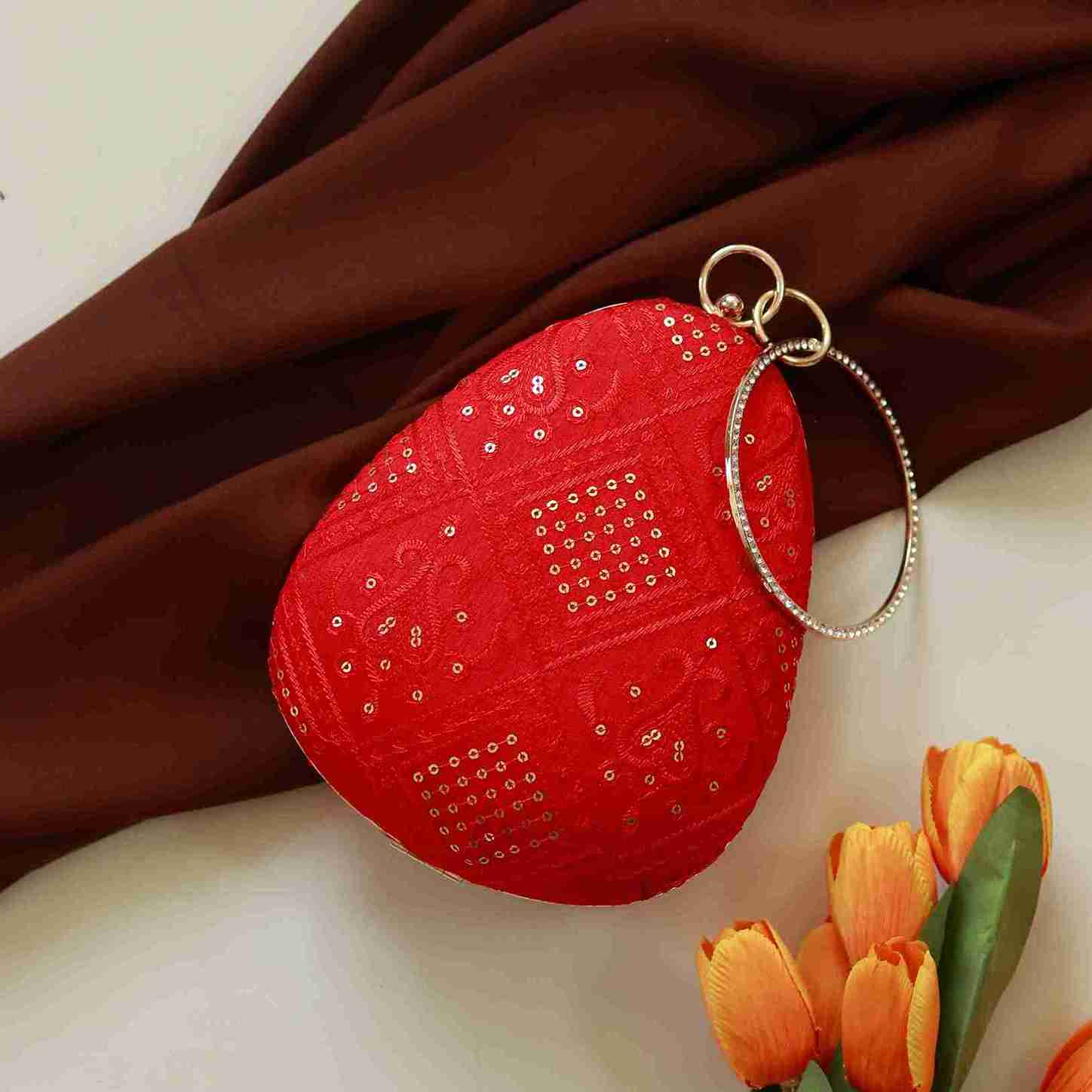 Delight Almond Shape Embroidered Clutch