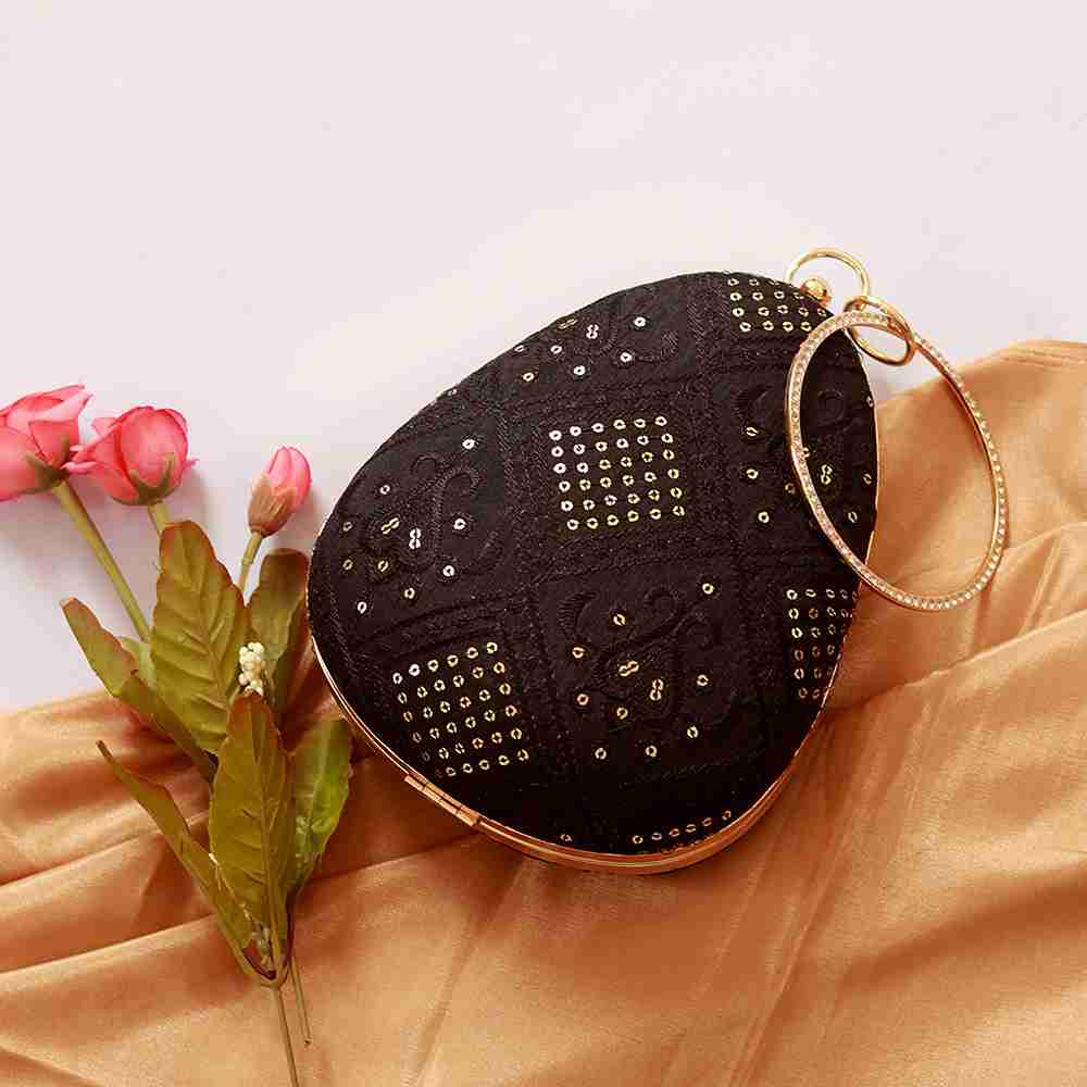 Delight Almond Shape Embroidered Clutch