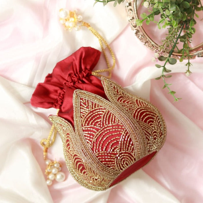 Hasta Hand Embroidered Mini Lotus Potli