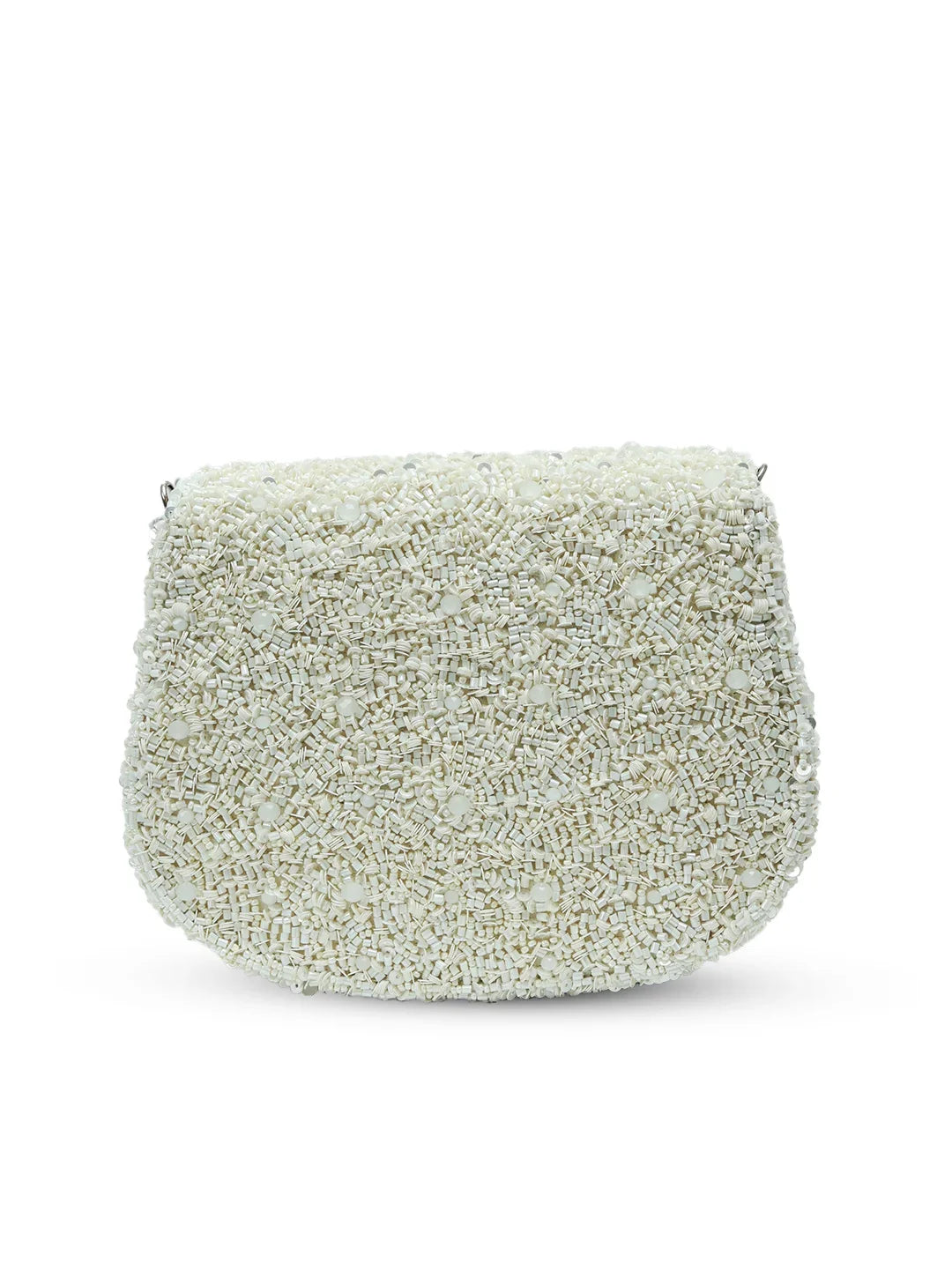 Light green textured pouch on a white background