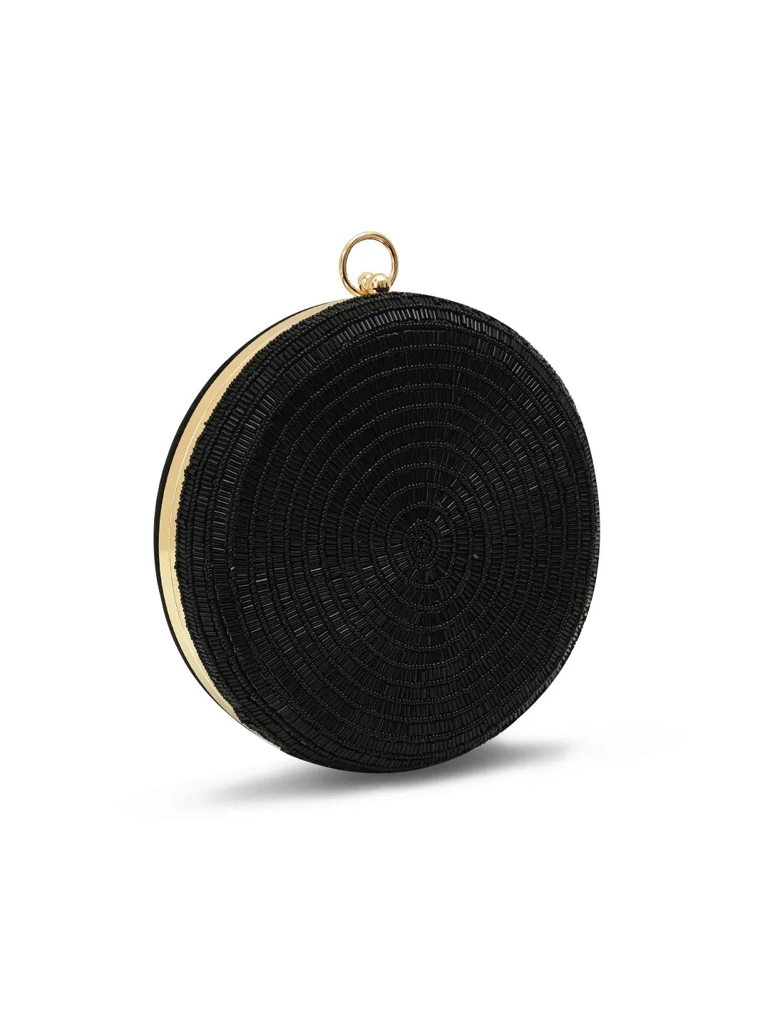 Glitz Round Black Clutch
