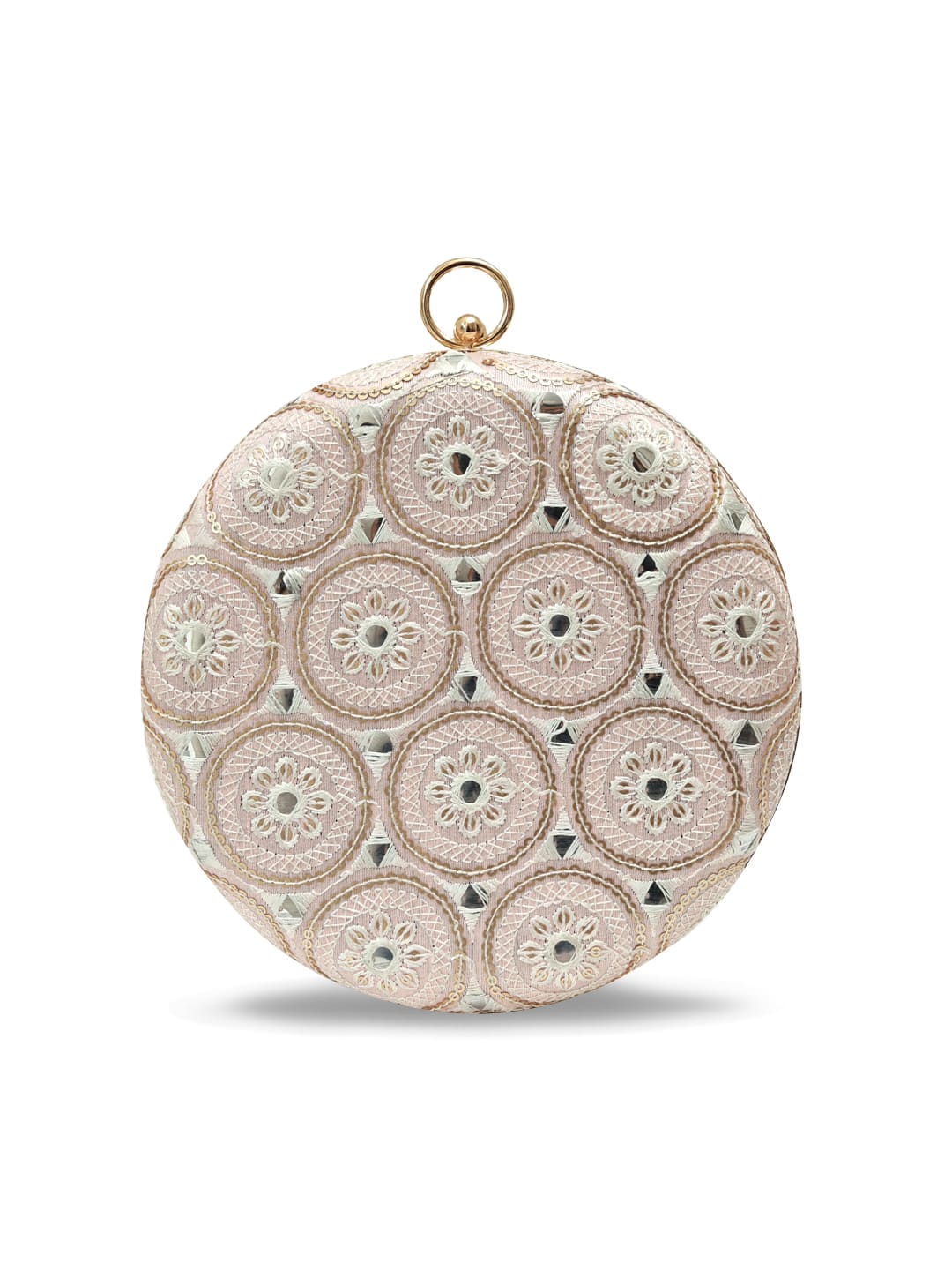 Inaara Peach Round Clutch