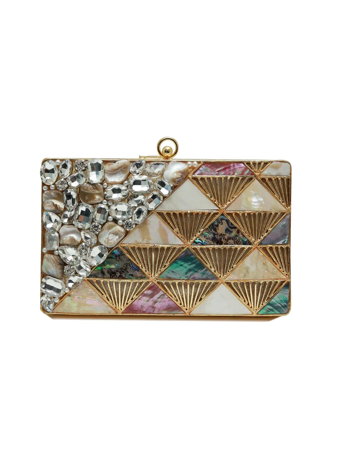Rumi Embellished Brass Clutch