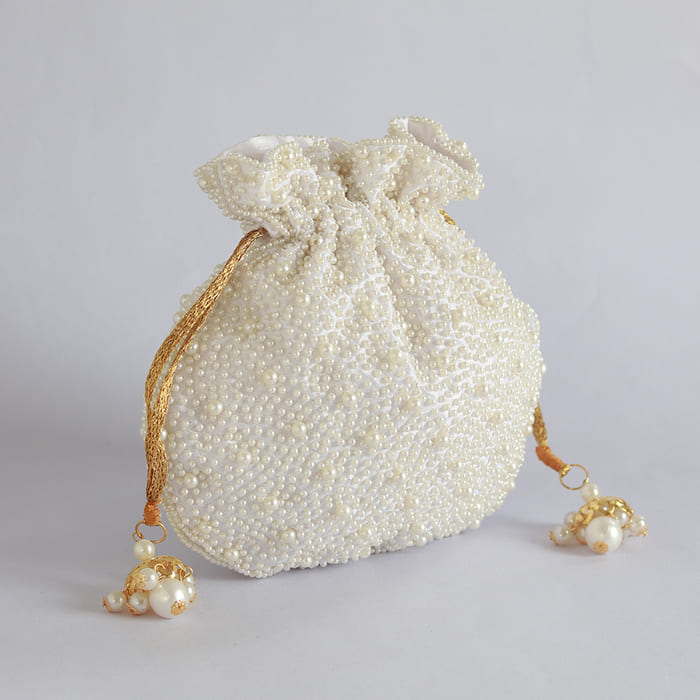 Nayaab Pearl Potli Bag with Handle