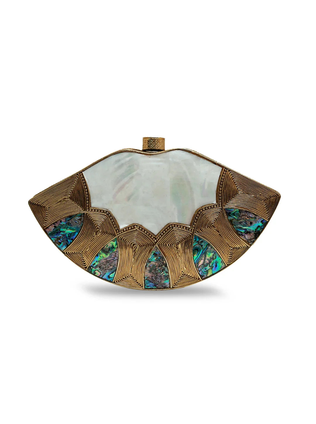 Zuri Mother of Pearl Brass Clutch