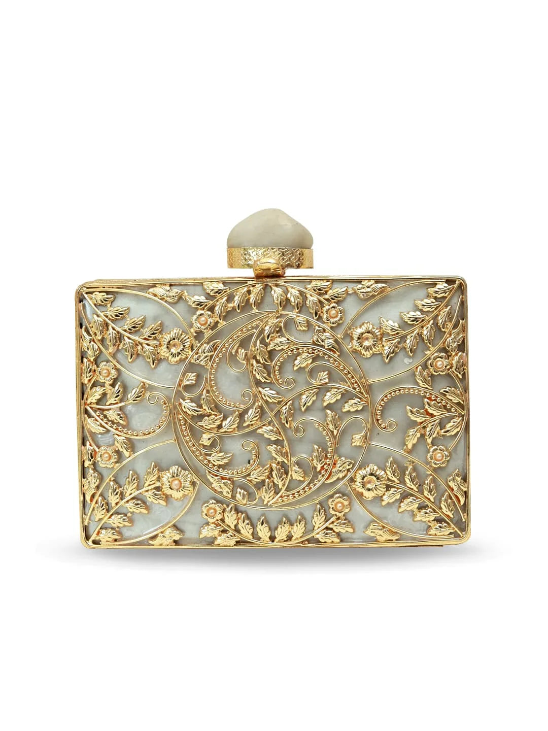 Uzma Intricate Brass Clutch