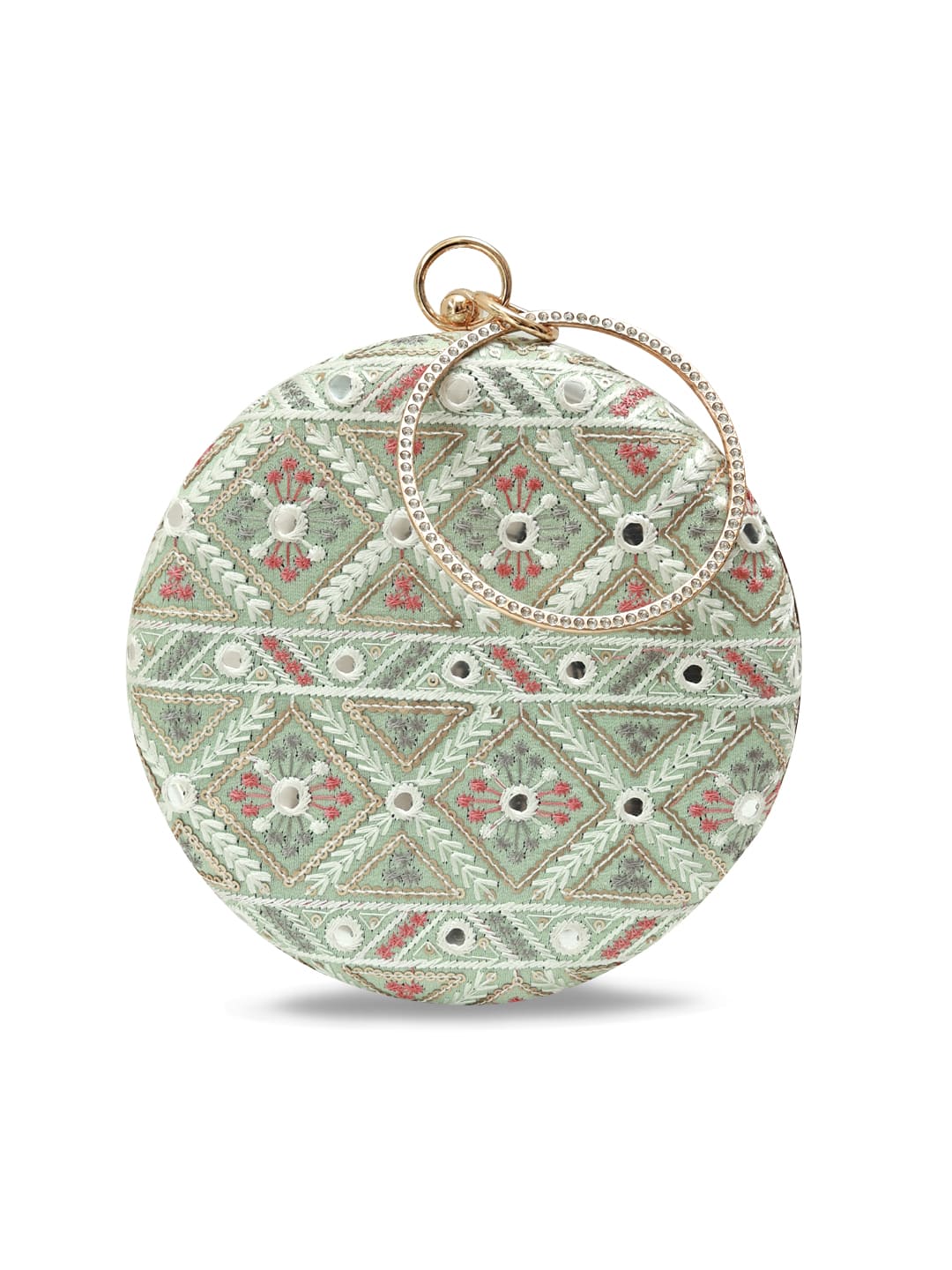 Ariba Green Round Clutch