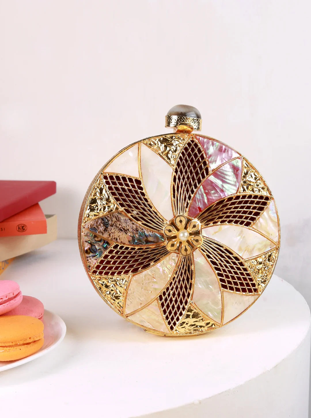 Lisa Golden Brass Clutch