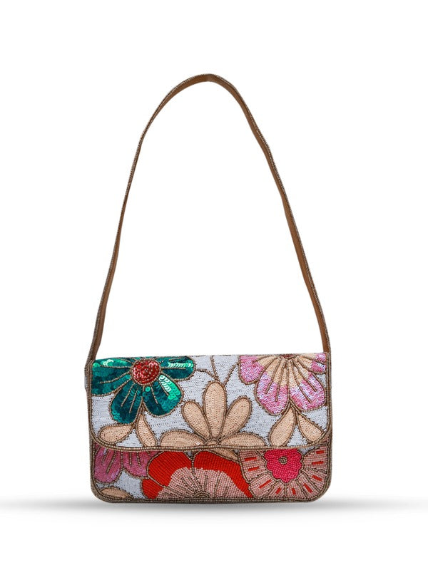 Daisy Floral Baguette Bag with Handle