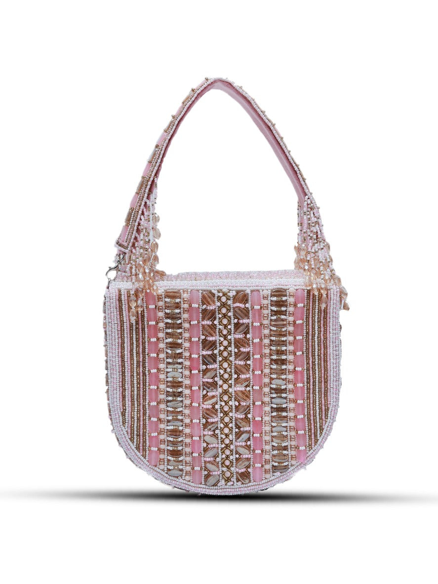 Asma Pink Flap Over Bag with Handle