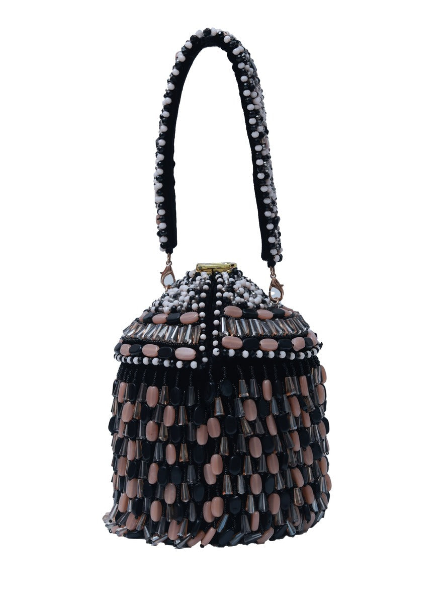 Bella Round Embellished Bag with Handle