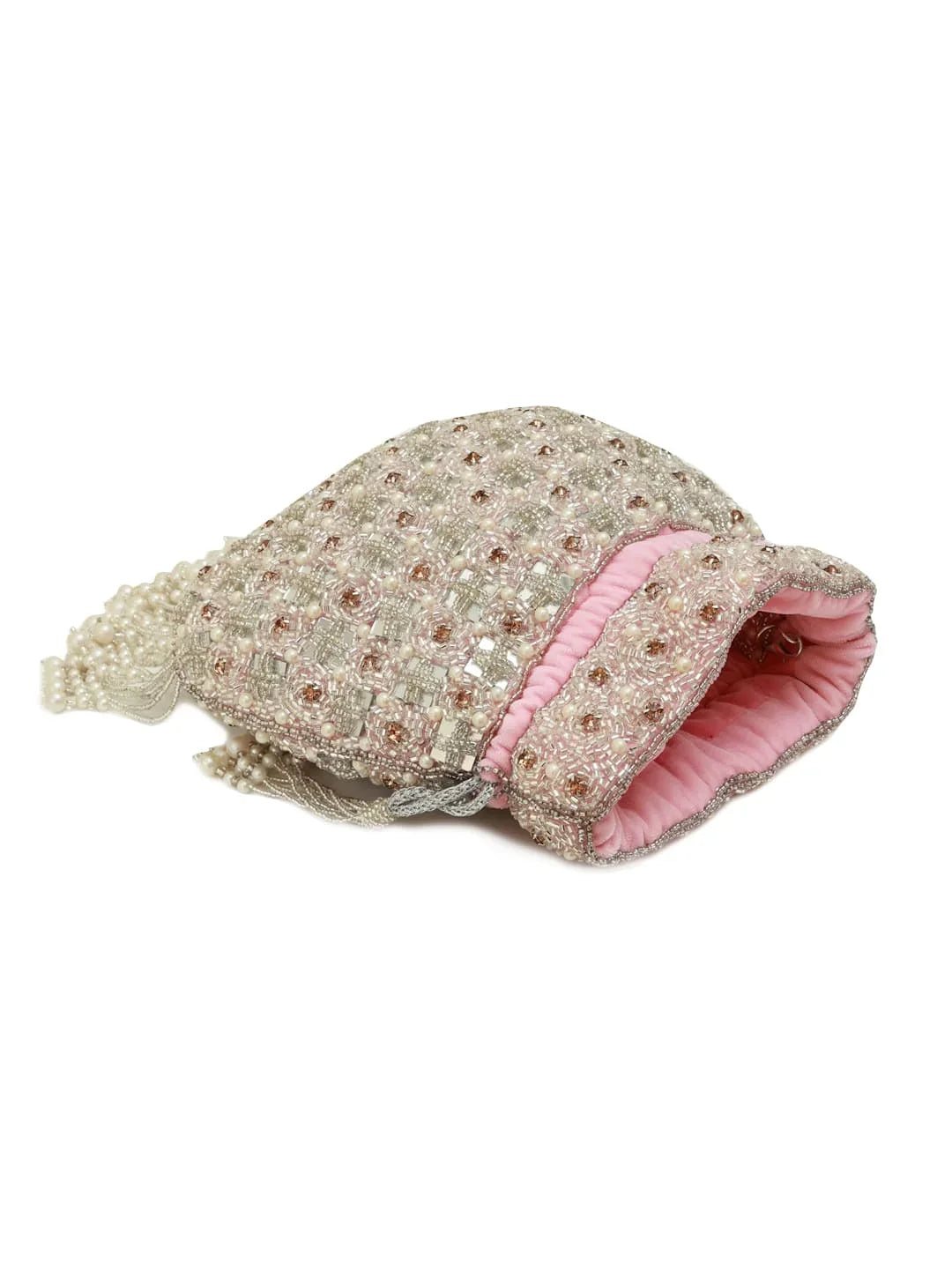 Sehaj Pink Tasselled Potli Bag