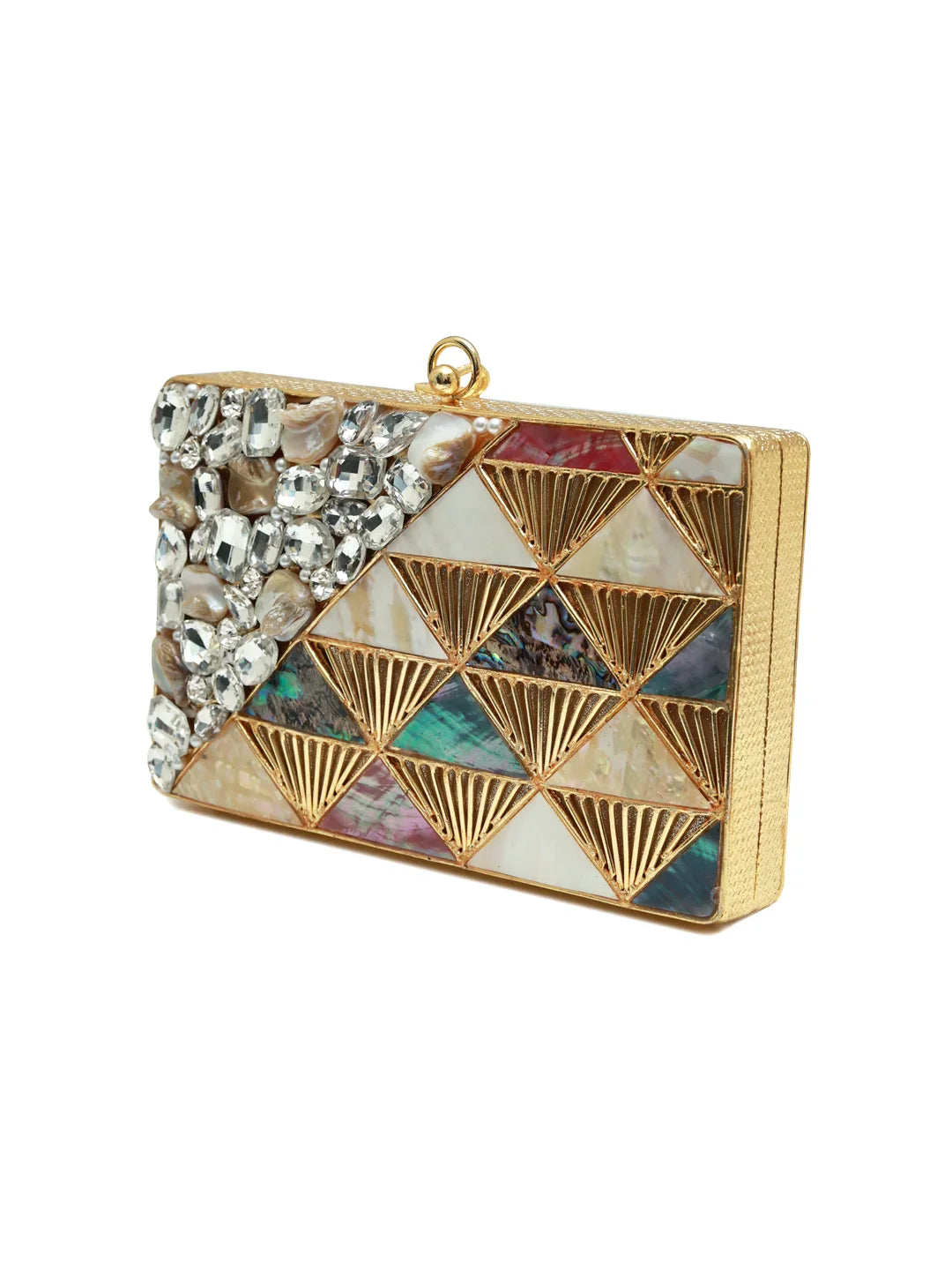 Rumi Embellished Brass Clutch