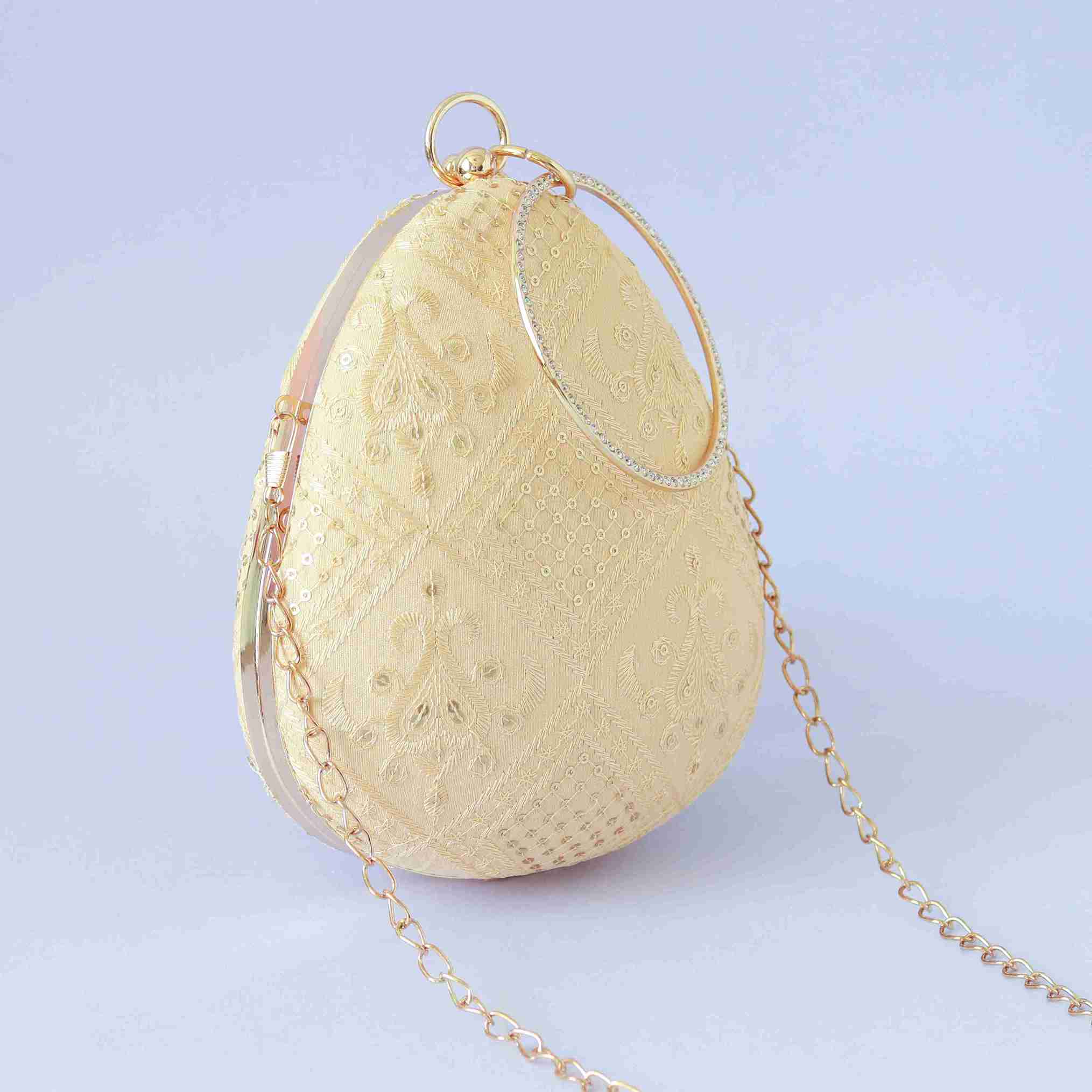 Delight Almond Shape Embroidered Clutch