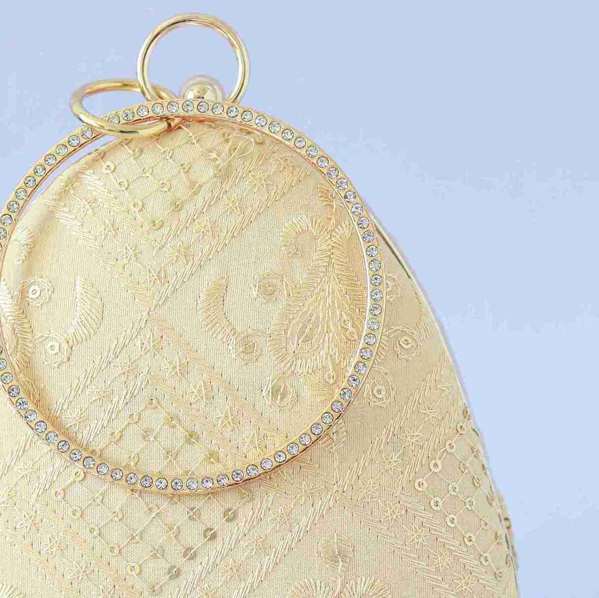 Delight Almond Shape Embroidered Clutch