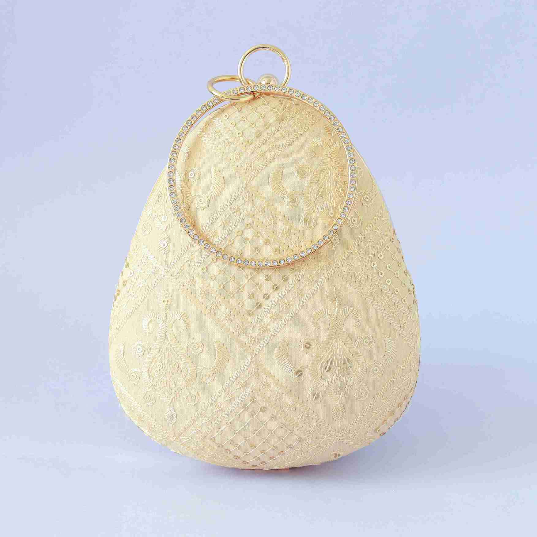 Delight Almond Shape Embroidered Clutch