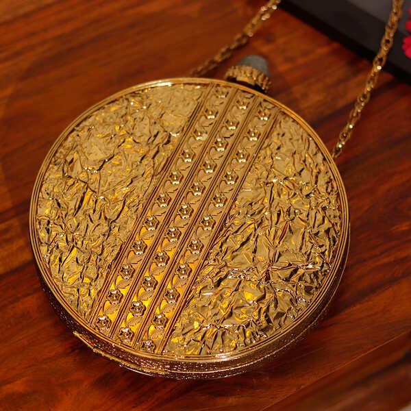 Qurbat Embellished Brass Clutch