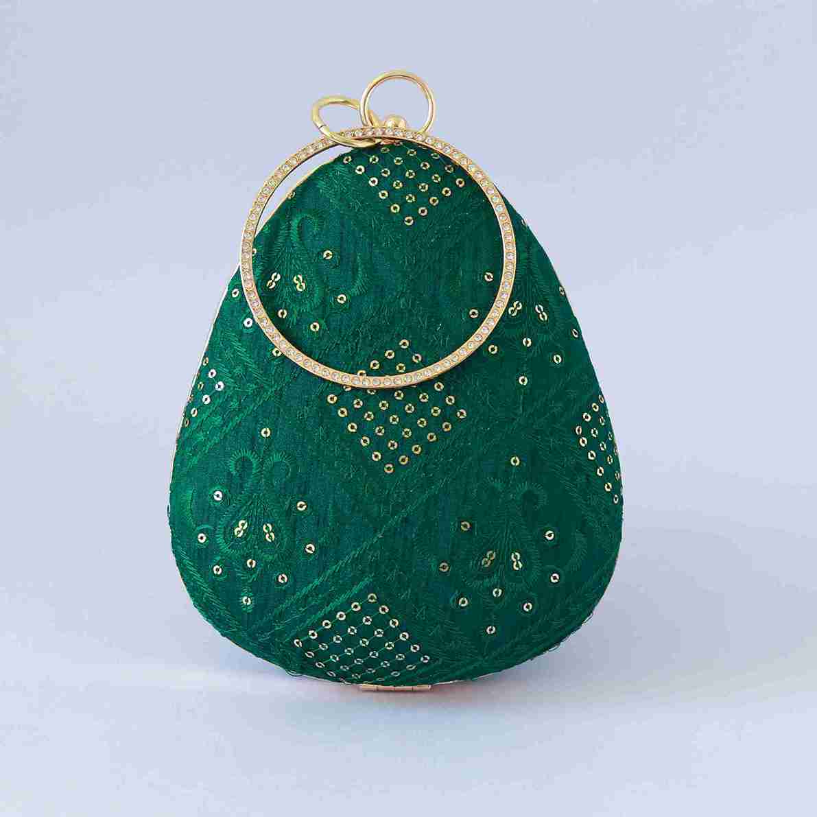 Delight Almond Shape Embroidered Clutch