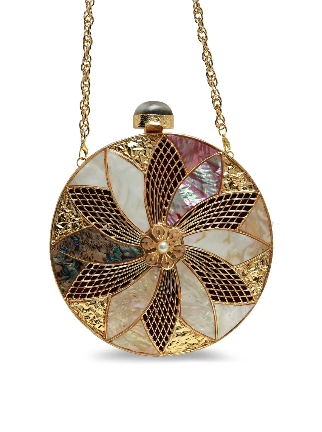 Lisa Golden Brass Clutch