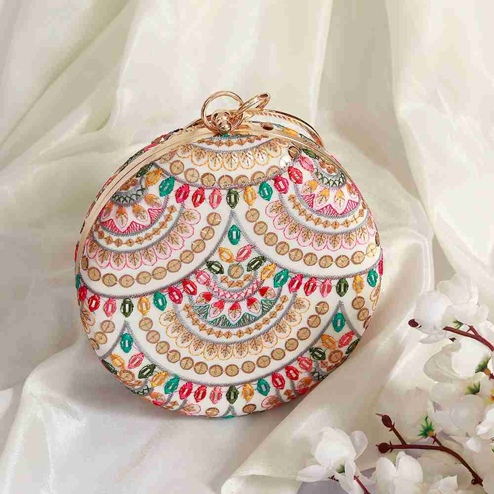 Jashn Multicolour Embroidered Clutch