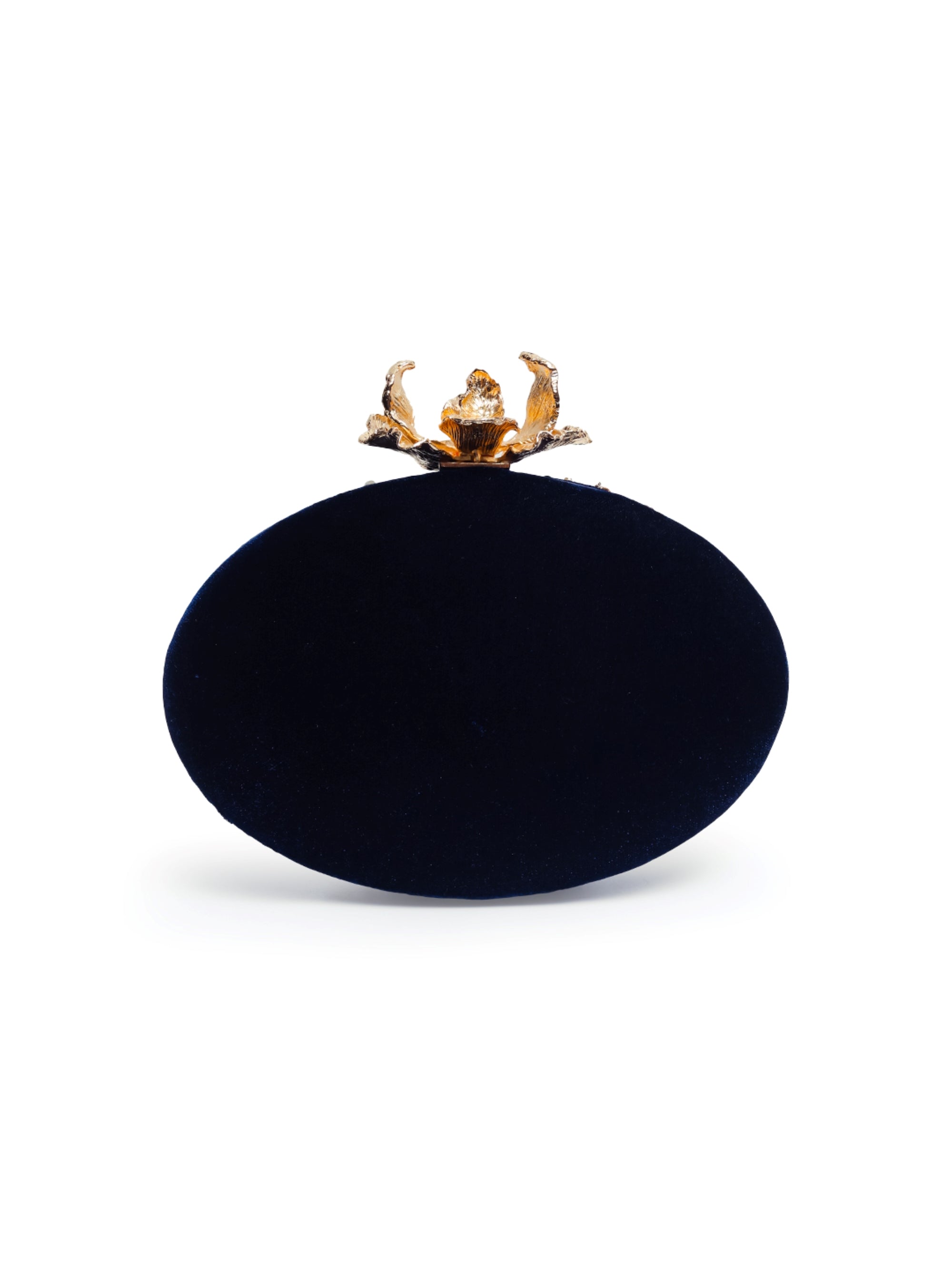 Zafraan Navy Blue Hand Embroidered Clutch