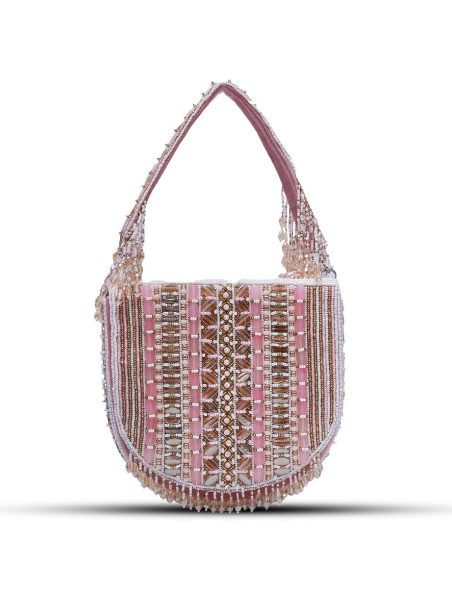 Asma Pink Flap Over Bag with Handle