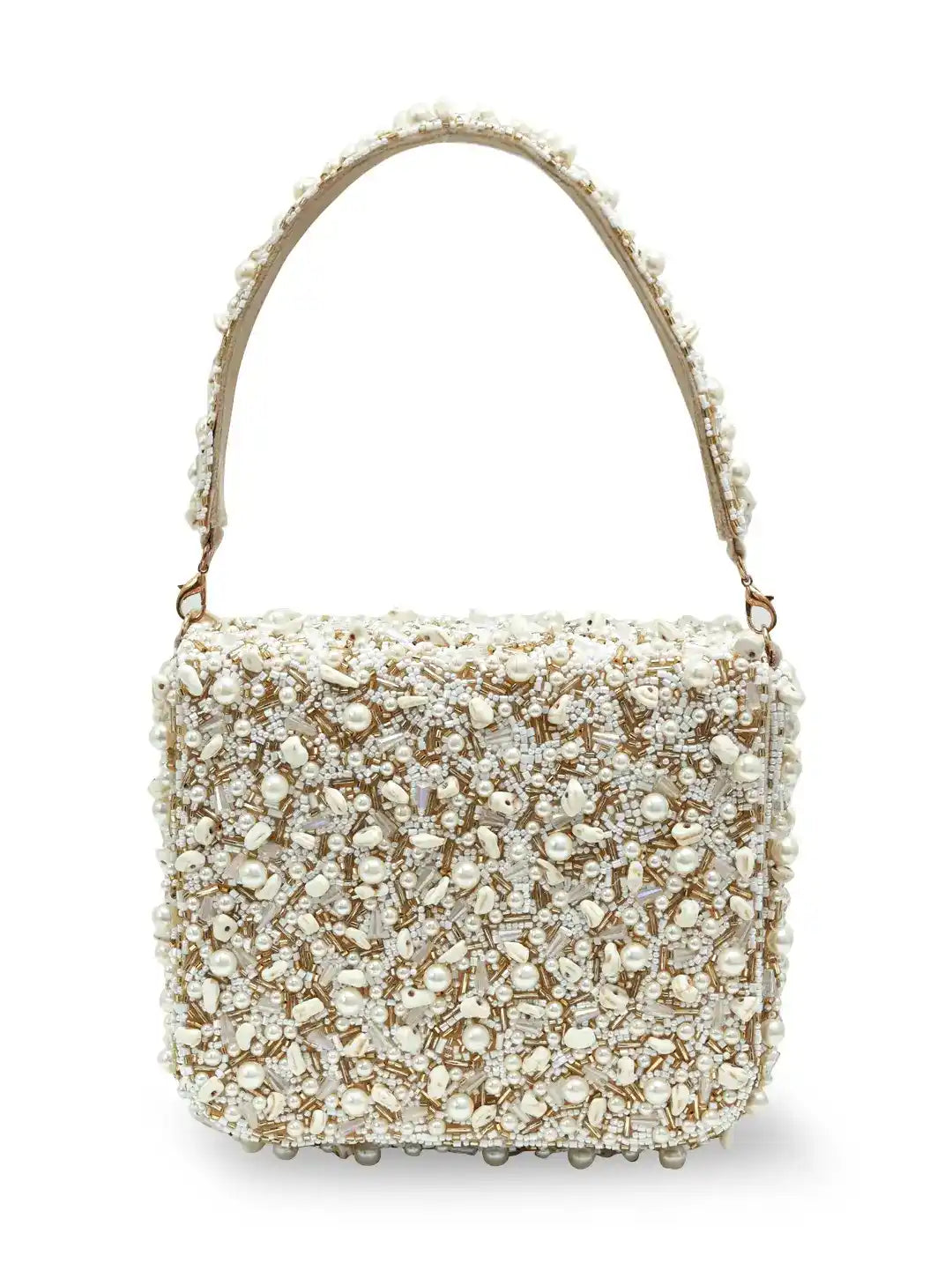 Beaded handbag on a white background