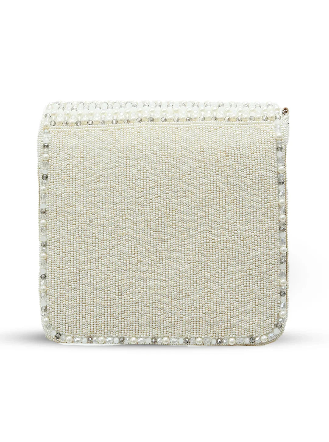 Beaded clutch bag on a white background