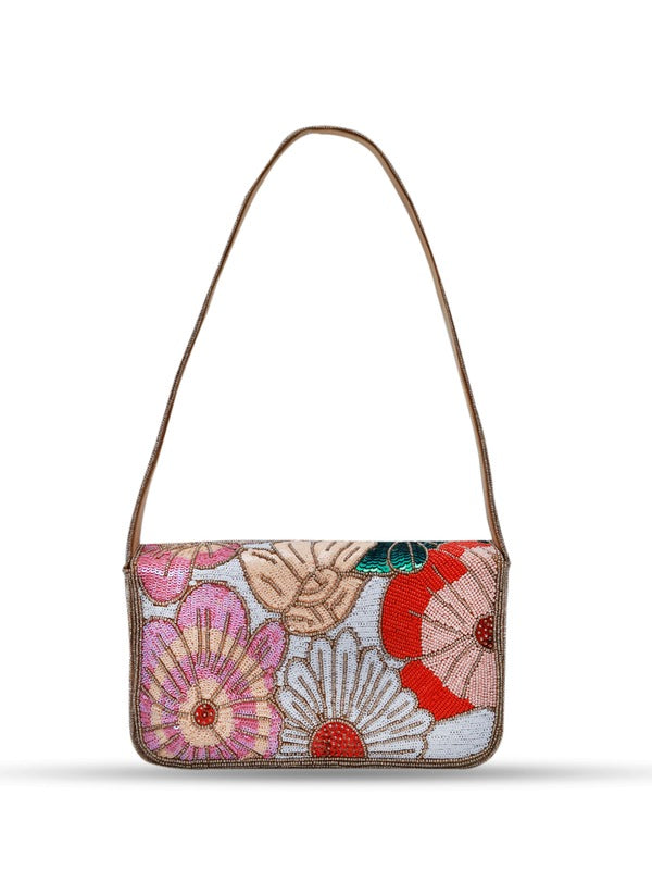 Daisy Floral Baguette Bag with Handle