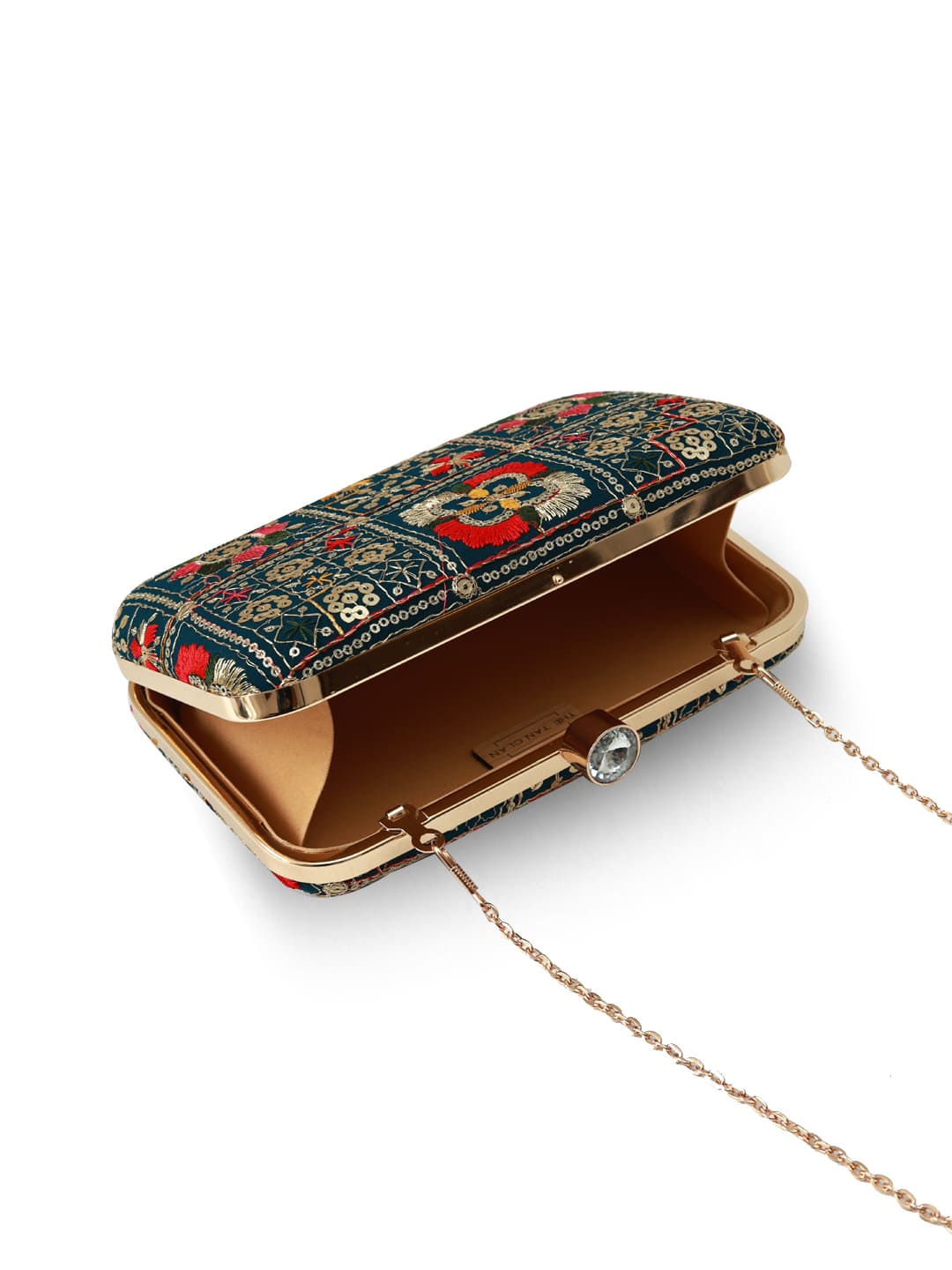 Elora Green Box Clutch