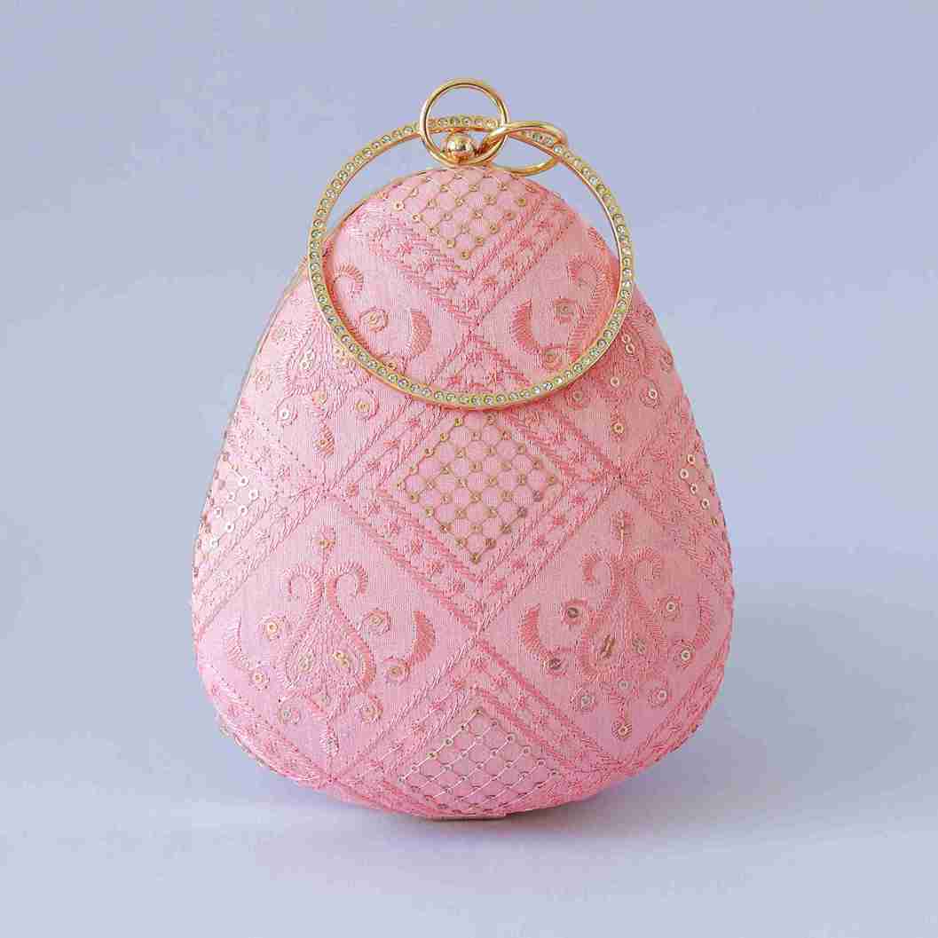 Delight Almond Shape Embroidered Clutch