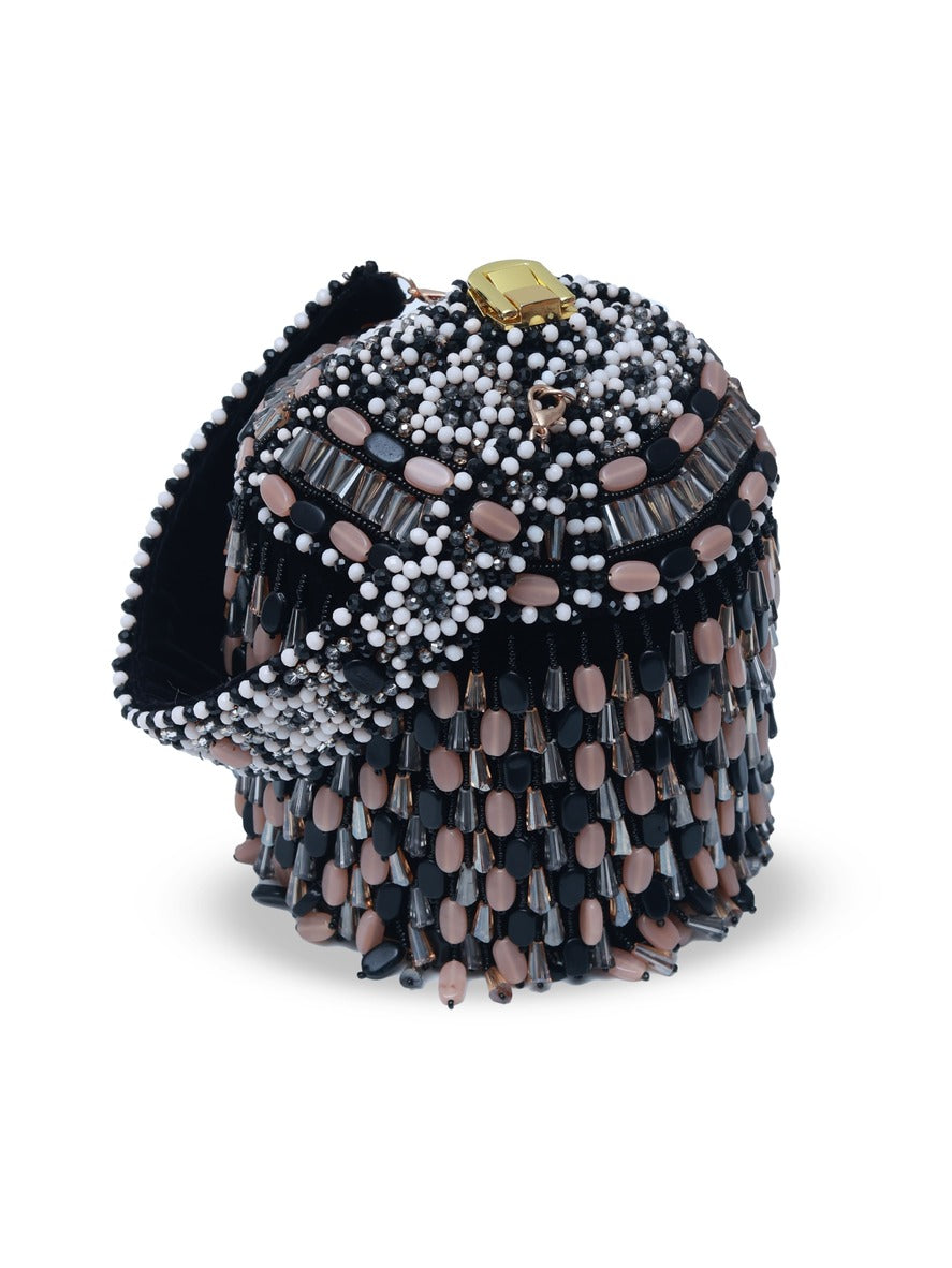 Bella Round Embellished Bag with Handle