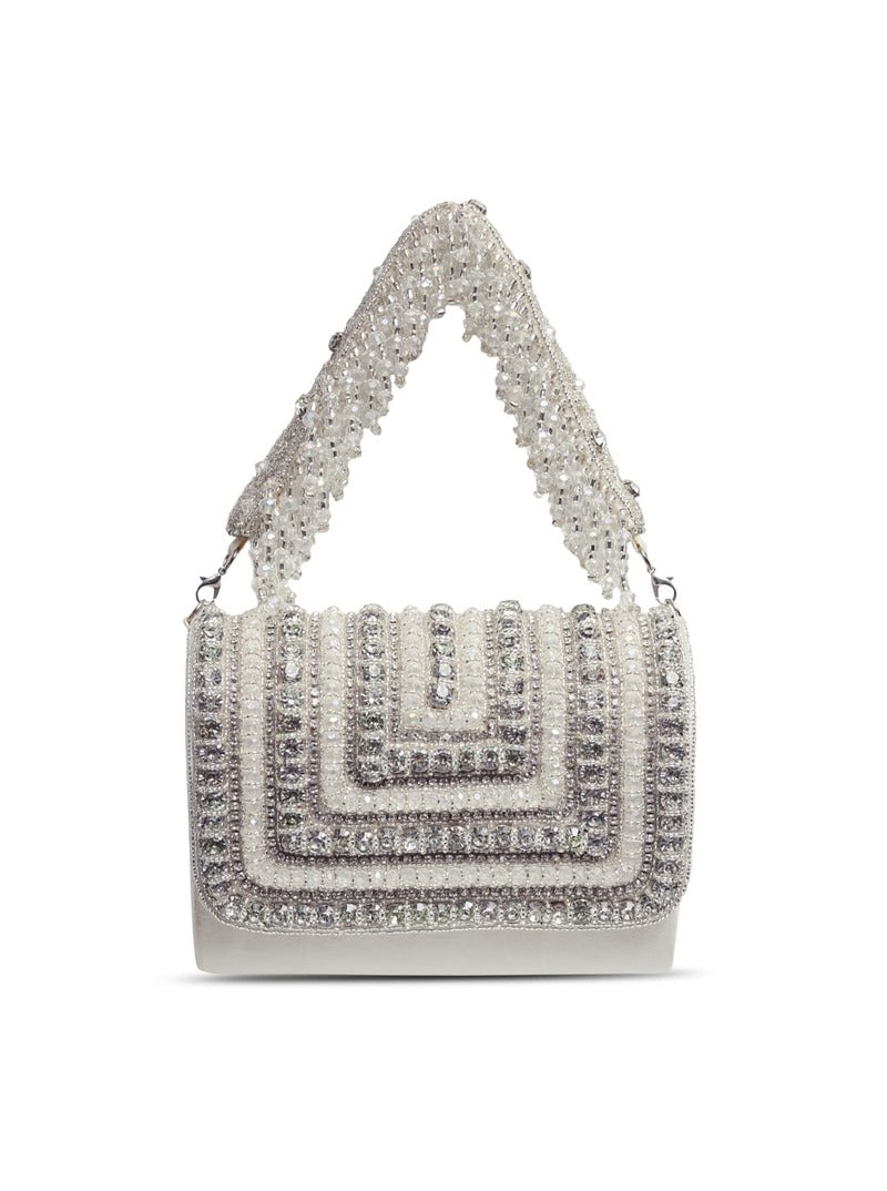 Nysa Embellished Flap over Clutch Bag