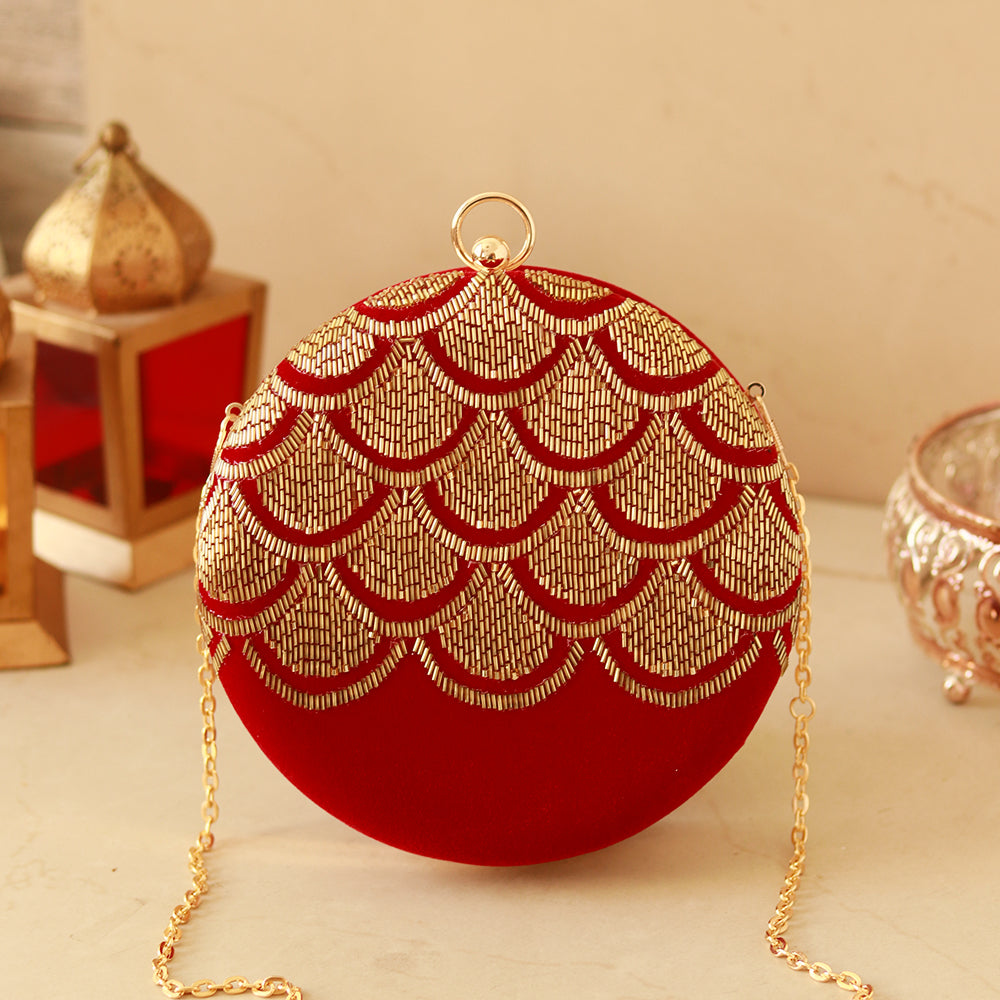 Rajwada Hand Embroidered Clutch