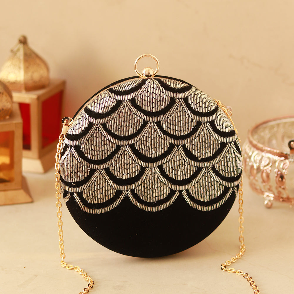 Rajwada Hand Embroidered Clutch